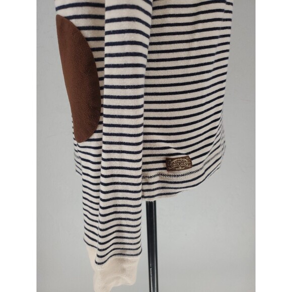 Ralph Lauren Striped Long Sleeve Shirt Elbow Patches Size Large Preppy - Picture 5 of 6